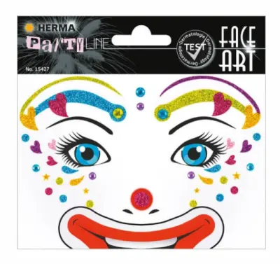 FACE ART KLOVN LOTTA BLEŠČEČE NALEPKE FOLIJE