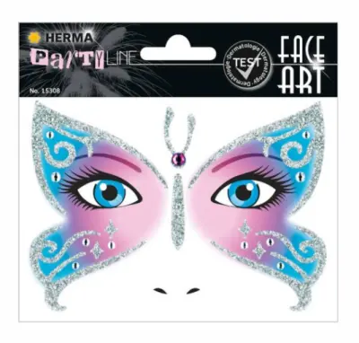 BLEŠČIČNE NALEPKE FOLIJE FACE ART METULJ