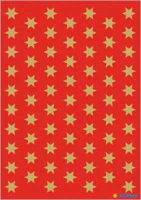 DEKOR NALEPKE RDEČA IN ZLATA ZVEZDA 8 mm