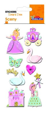 SCENY SCRAP & DECO NALEPKE RELIEF PRINCES