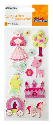 RELIEFNE NALEPKE SCENY SCRAP & DECO PRINCESS
