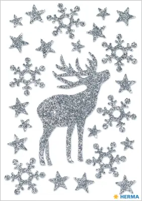 NALEPKE Z BLEŠČICAMI MAGIC JELEN