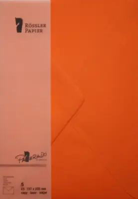 C5 PAPIRNATA KUVERTA 5 ORANŽNIH ENOT