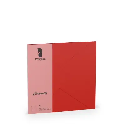 COLORETTI VELIKA KVADRATNA KUVERTA 5 ENOT RDEČA