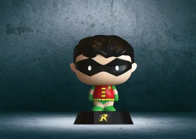 Paladone Robin Icon 3D LED lučka | Zbirateljske luči Batman in DC | Idealna nočna lučka za otroške spalnice, pisarniško in domačo popkulturno razsvetl