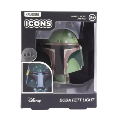 Paladone Vojna zvezd Bobba Fett 3D BDP | Ikonični lik Disney Mandalorian z uradno licenco | Imperij vrača udarec | Svetla nočna ali namizna svetilka,