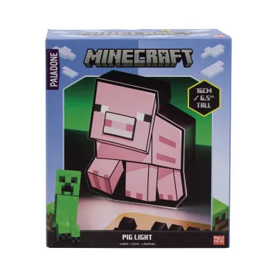 Paladone Minecraft Pig svetilka | Uradno licenciran dekor za spalnico Minecraft in namizna svetilka, črna (PP9466MCF)