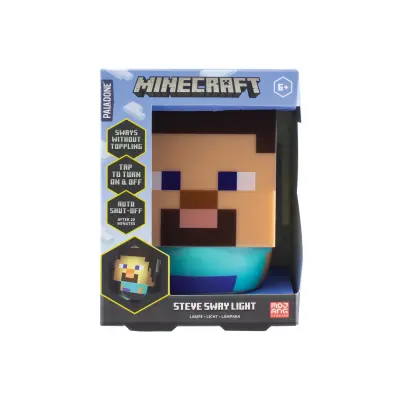 Nočna lučka Paladone Steve Swaying za otroke | Uradno licenciran dekor za spalnico Minecraft, večbarven, ena velikost
