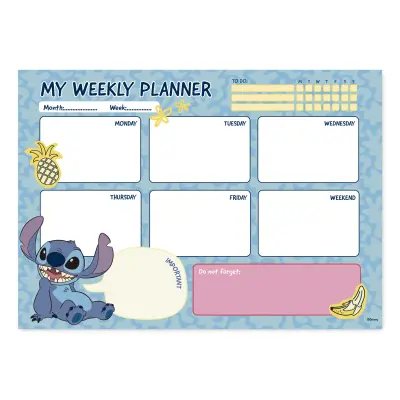 A4 TEDENSKI PLANER ZVEZEK DISNEY STITCH TROPICAL