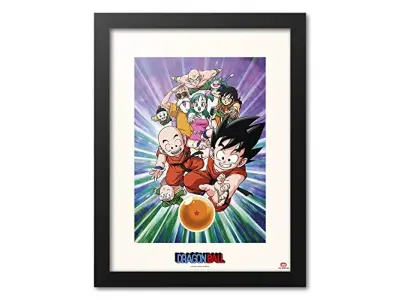 Dragon Ball Team Art Print z okvirjem