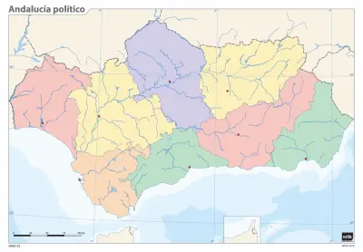 POLITIČNA ANDALUZIJA MUTE ZEMLJEVID