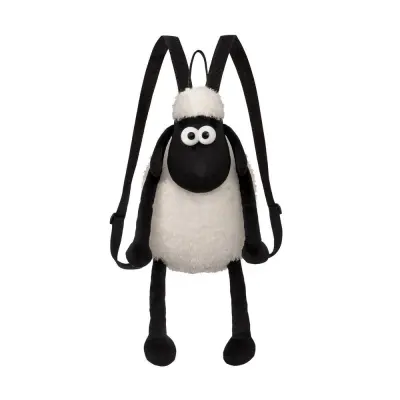 Shaun the Sheep, ženski nahrbtnik Shaun Sheep 61175 črno-bel, 12 palcev, primeren za odrasle, otroke, pliš, črno-bel, 33 cm UK
