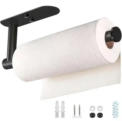 Inox samolepilno držalo za papirnate brisačke 34cm 3M črn