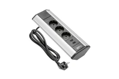 GTV namizna vtičnica 3x 230V + 2x USB