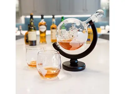 Dekanter InGenious Globe s kompletom kozarcev - darilo na navtično temo za moške, darilo za očeta