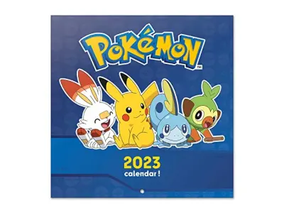 Stenski koledar Grupo Erik Pokemon 2023 12' x 12' FSC| 12-mesečni planer | Kvadratni stenski koledar 2023 | Koledar družinskega načrtovalca 2023 | Pok