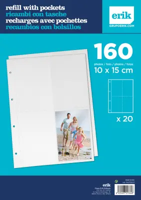 NADOMESTNI FOTO ALBUM 40 STRANI S 4 ŽEPKI 10X15CM