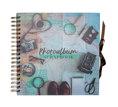 CRAPBOOK FOTO ALBUM 26X26CM 40 STRANI VINTAGE TRAVEL
