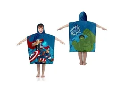 Pončo Avengers Towel za otroke Avengers Poncho Towel for Beach or Pool Poncho Bombažna brisača s kapuco Marvel (048AVG-PC)