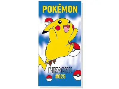 FACTORY CR 2023POK020, uniseks otroški POKEMON - brisača iz mikrovlaken, brisača za bazen, otroška brisača, otroški tisk, 70x140, večbarvno, 1 Unidad