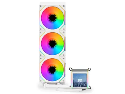 Vodni hladilnik CPU Aio Lian Li Galahad Ii LCD 360 v beli barvi Argb - 360 mm