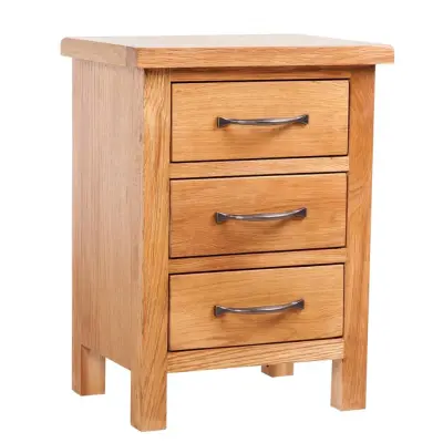vidaXL Nočna omarica 3 predali 40x30x54 cm trdna hrastovina