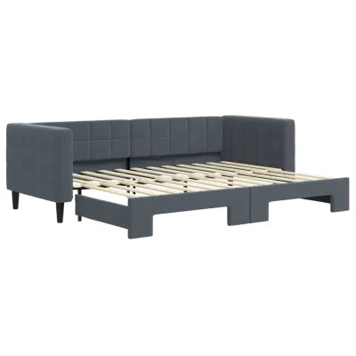 vidaXL Izvlečna dnevna postelja temno siva 80x200 cm žamet
