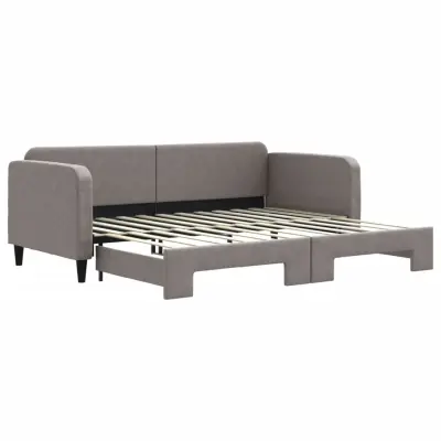 vidaXL Izvlečna dnevna postelja taupe 90x200 cm blago