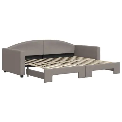 vidaXL Izvlečna dnevna postelja taupe 90x200 cm blago