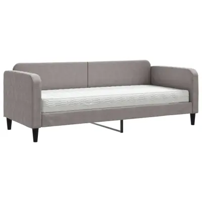 vidaXL Dnevna postelja z vzmetnico taupe 80x200 cm blago