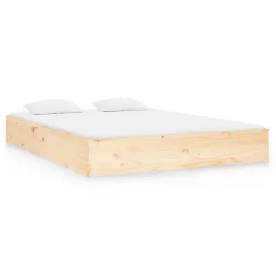 vidaXL Posteljni okvir iz trdnega lesa 140x190 cm