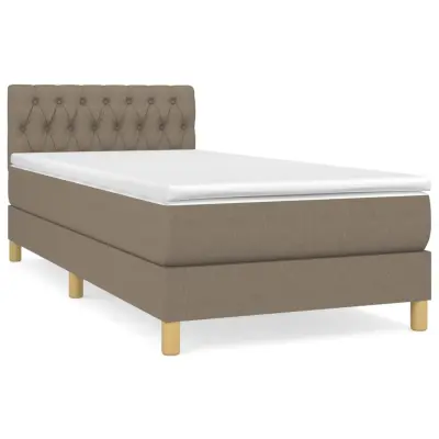 vidaXL Box spring postelja z vzmetnico taupe 100x200 cm blago