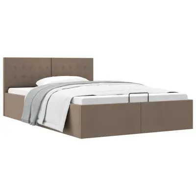 vidaXL Dvižni posteljni okvir taupe blago 140x200 cm