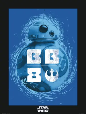 TISK 30X40 CM VOJNA ZVEZD EPIZODA IX BB-8 MODRA