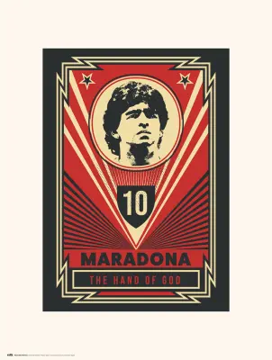 TISK 30X40 CM MARADONA BOŽJA ROKA