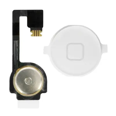 Glavni gumb Home s prikljucnim kablom str. Apple iPhone 4 - bel