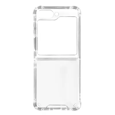 Trden ovitek za Samsung Galaxy Z Flip 5, vogali odporni na udarce - prozoren