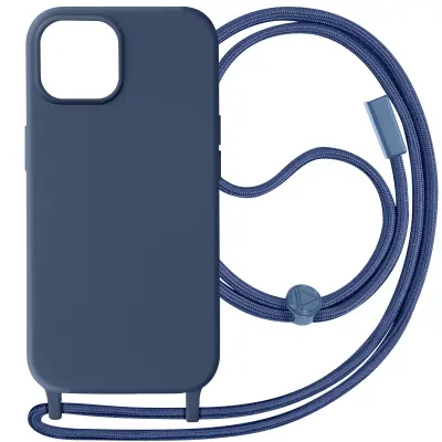 Poltrdi ovitek s kablom za iPhone 15 Plus, serija Corda - polnocno modra