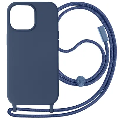 iPhone 15 Pro Semi-Rigid Cord Case, serija Corda - Midnight Blue