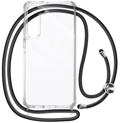 Ovitek s kablom za Galaxy S23 Plus, togi ojacani vogali, serija Corda - prozoren