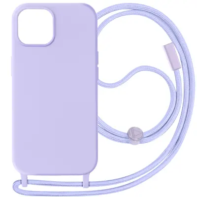 Poltrdi ovitek s kablom za iPhone 15 Plus, serija Corda - vijolicen
