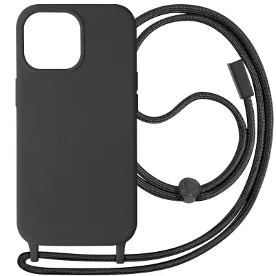 iPhone 15 Pro Max Semi-Rigid Cord Case, serija Corda - crna