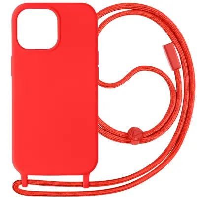 iPhone 15 Pro Max Semi-Rigid Cord Case, serija Corda - rdeca