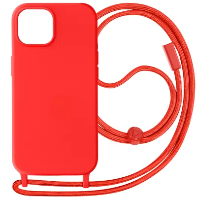 iPhone 15 Semi-Rigid Cord Case, serija Corda - rdeca