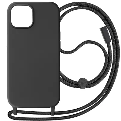 iPhone 15 Semi-Rigid Cord Case, serija Corda - crna