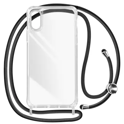 Ovitek s kablom za iPhone XR, trdni ojacani vogali, serija Corda - prozoren
