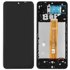 Zaslon kompatibilen Samsung Galaxy A12, LCD Touch Glass - crn (z okvirjem)