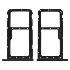 Nadomestni adapterski pladenj za kartico Nano SIM in kartico Micro-SD - kovinsko crna str. Huawei P20 Lite