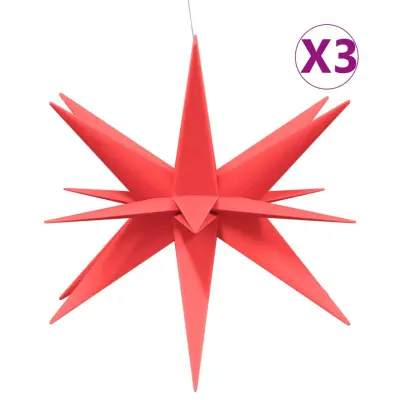 vidaXL Božične svetilke LED 3 kosi zložljive rdeče 100 cm