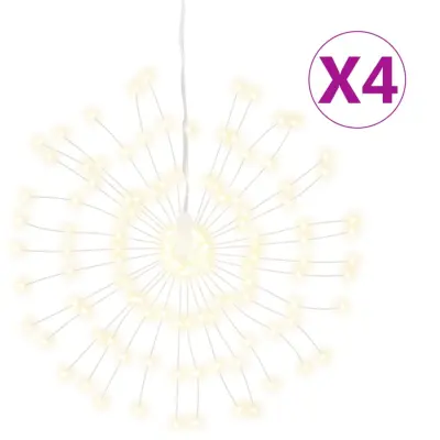 vidaXL Božične zvezdne lučke 140 LED 4 kosi toplo bele 17 cm